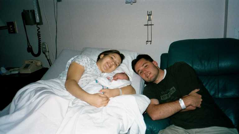 The three of us at the hospital